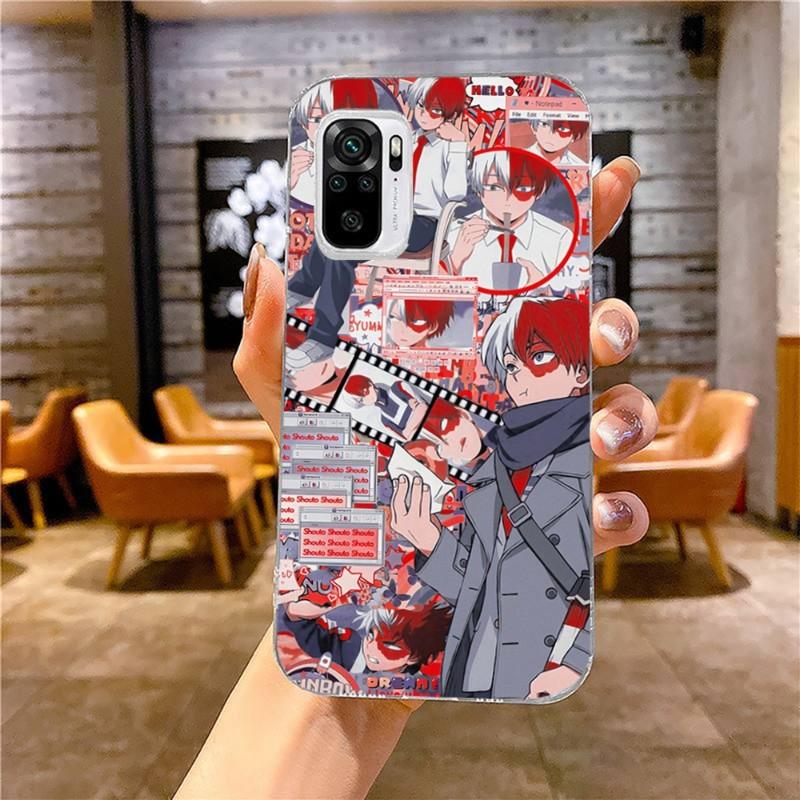 Shoto Todoroki Phone Case For Xiaomi 12 11T 10 9 Redmi Note 11 10 10S Pro Redmi 9 9A 8 Transparent Phone Cover