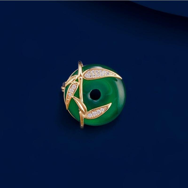 Bamboo Report Peace Clasp Brooch, High-end Women's Ancient Style Exquisite Mini Brooch, Elegant Anti-exposure Brooch