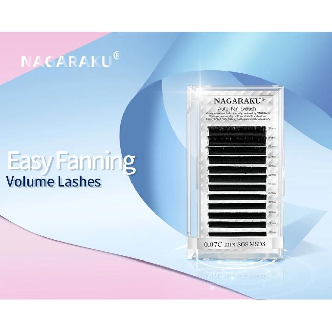 NAGARAKU Fast Shipping Easy Fan Auto Eyelash Extension Supplies Handing Making Fast Bloom Flowering Pre-bonded Lashes Volume