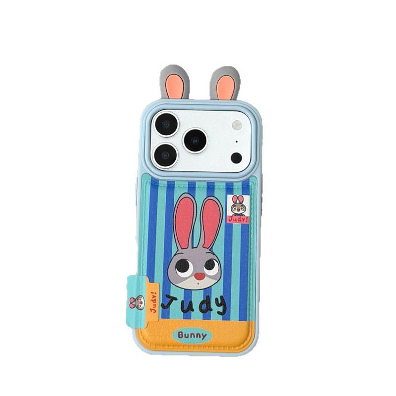 3D Judy Nick Ear Sticker Skin for iPhone 14/13, Apple 17/16/15 Pro Max Case