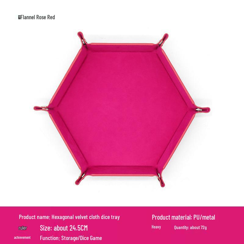Hexagonal Velvet Foldable Dice Storage Tray