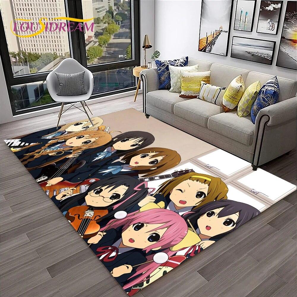 Cute Lolita K-ON Kawaii Girls Cartoon Carpet Rug for Home Living Room Bedroom Sofa Doormat Decor,kid Area Rug Non-slip Floor Mat