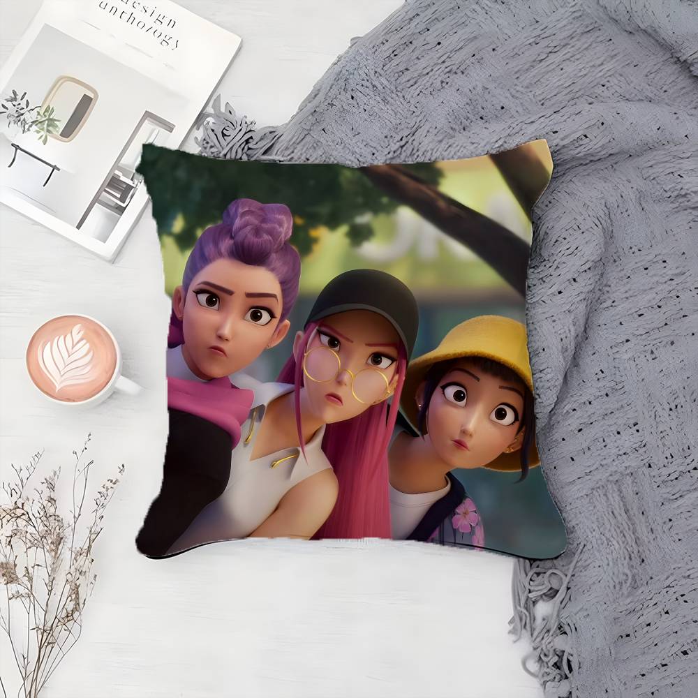 Hot Movie K--Kpop Demon Hunters-MT Beautiful Pillow Case Printing Pillowcase Living Room Sofa Cushion Cover Bedroom Room Decor