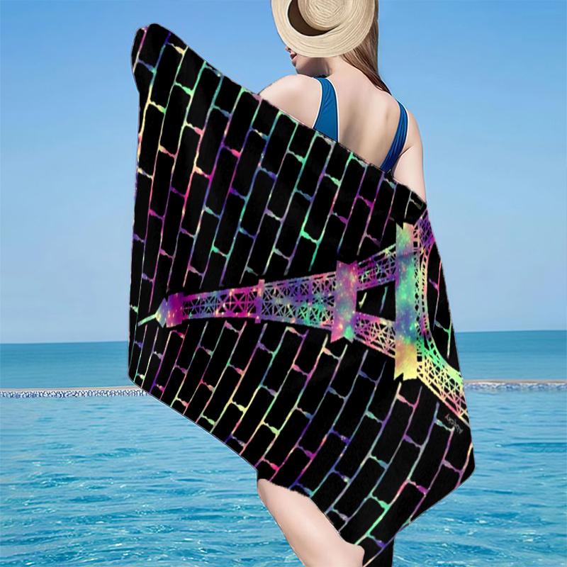 Pariser Eiffelturm Romantik Strandtuch, Superweiche Mikrofaser, Geschenk für Sie/Ihn, Geburtstag, für Pool, Strand, Reisen, Heimdeko Fan-Geschenke