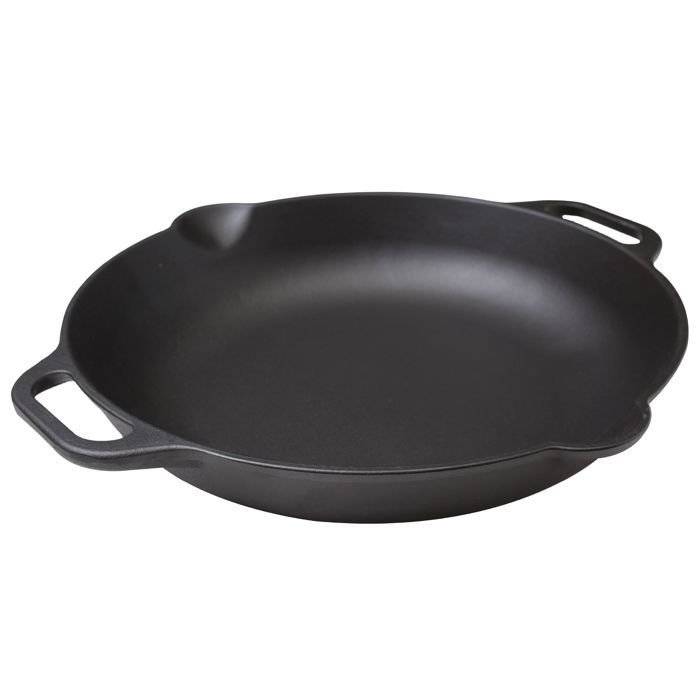 Poêle à Paella en Fonte Naturelle Induction 33cm, pour le Feu, Barbecue, Four Victoria 37574 Noir 37574