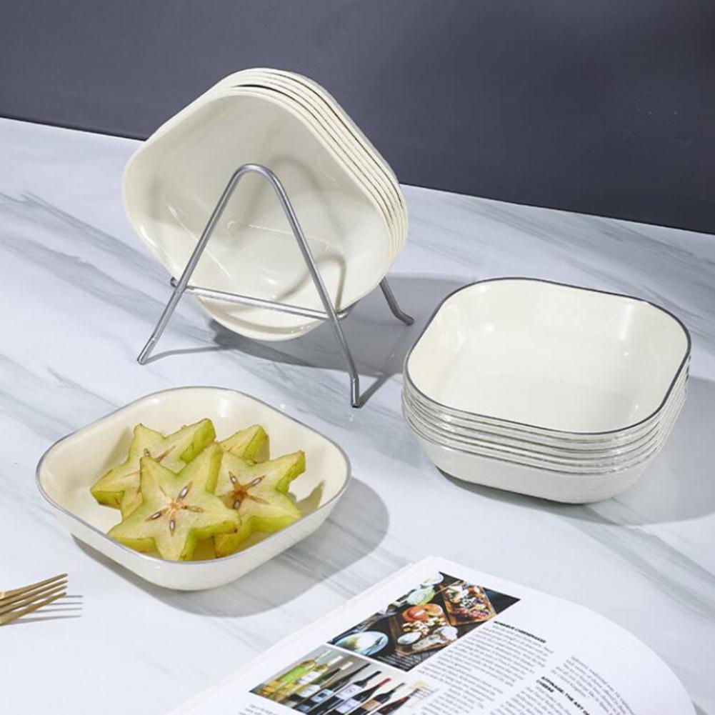 Snackteller, Süßigkeitenschale, Kunststoff, glatte Oberfläche, Snack-Obstteller für die Küche, flacher Boden, Knochen-Spuckschale, ideal zum Servieren