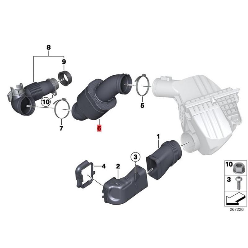 13717605638 Turbo Charger Pipe Air Intake Hose Radiator Hose For BMW E84 E89 F10 F11 F25 F30 F34 F20 F32 F33 F26