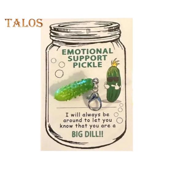 

1/2/3 комплекта эмоциональная поддержка брелок для ключей Pickle Design подвеска с карманом объятия открытка тонкая работа металлический смоляной брелок позитивный подарок 1 Set