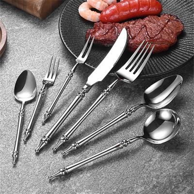 Slim 304 Stainless Steel Cutlery Set French Dinnerware Clamp Western Table Knife Fork Tea Spoon Flatware Festival Decor