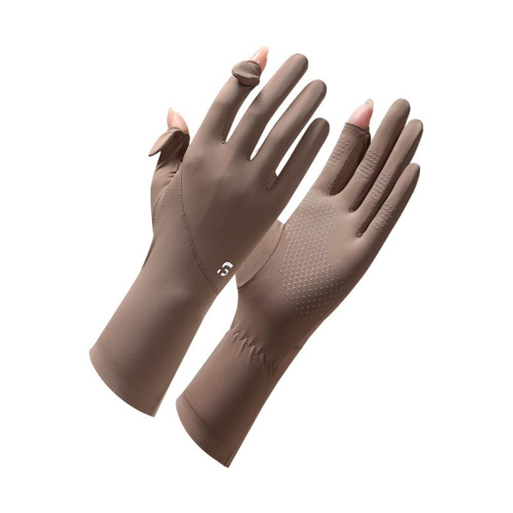 Anti-UV Sunscreen Gloves Touch Screen Driving Mittens New Ice Silk Gloves  Summer