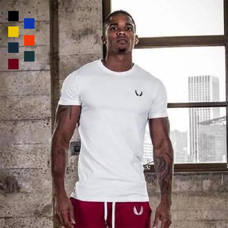 Men Pure Cotton Casual Gym Bodybuiding Muscle Training Fit Workout T-shirt Tee Short Sleeve Shirt Unisex Men Women Summer