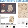 ROBOTIME ROKR Owl Clock Mechanical Gears 3D Wooden Puzzle LK503