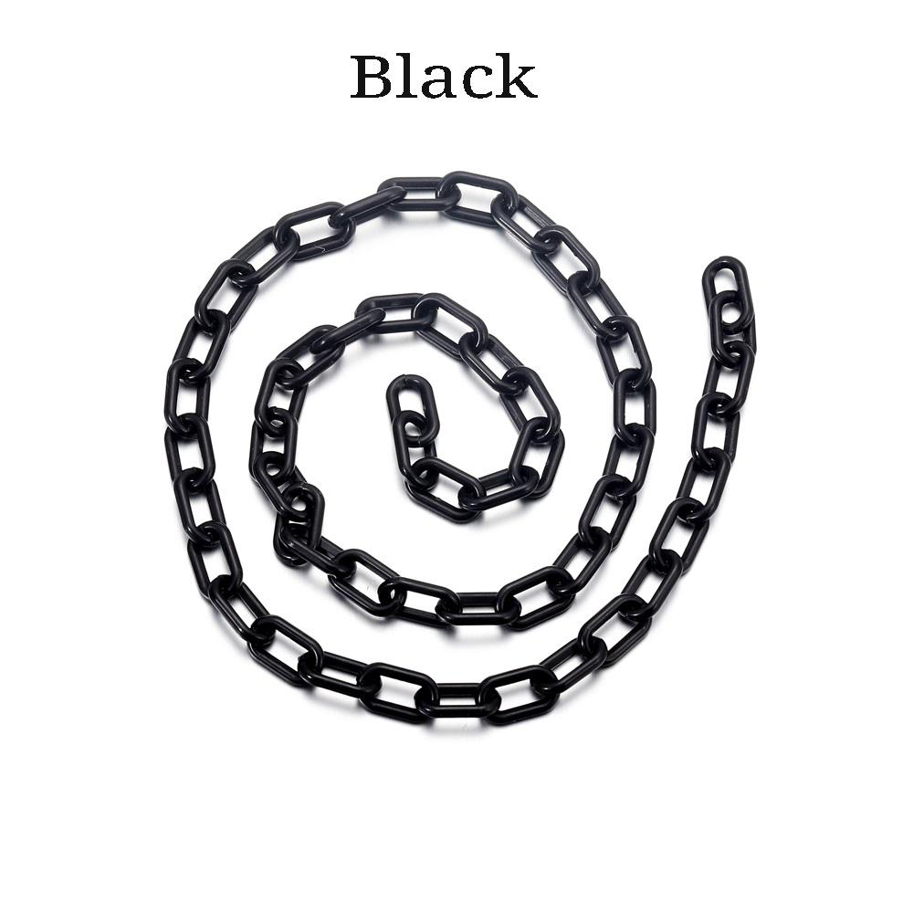 

10Pcs 50cm Colorful Plastic Square Link Chain Lobster Clasp Keychains For Necklace Bracelet DIY Making Chain Links Accessories 50cmx 10pcs чёрный