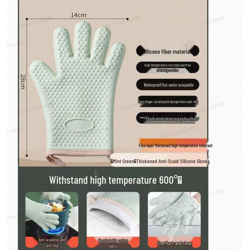 Heat-Resistant Non-Slip Silicone Oven Gloves