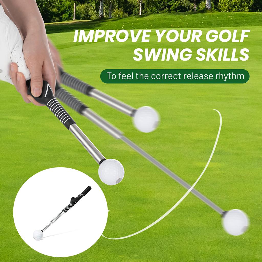 Einziehbarer Linkshänder Golfschwung-Trainingshilfe: Tragbarer Griff-Trainer mit Klick-Feedback-Sound – Ideal für linkshändige Spieler