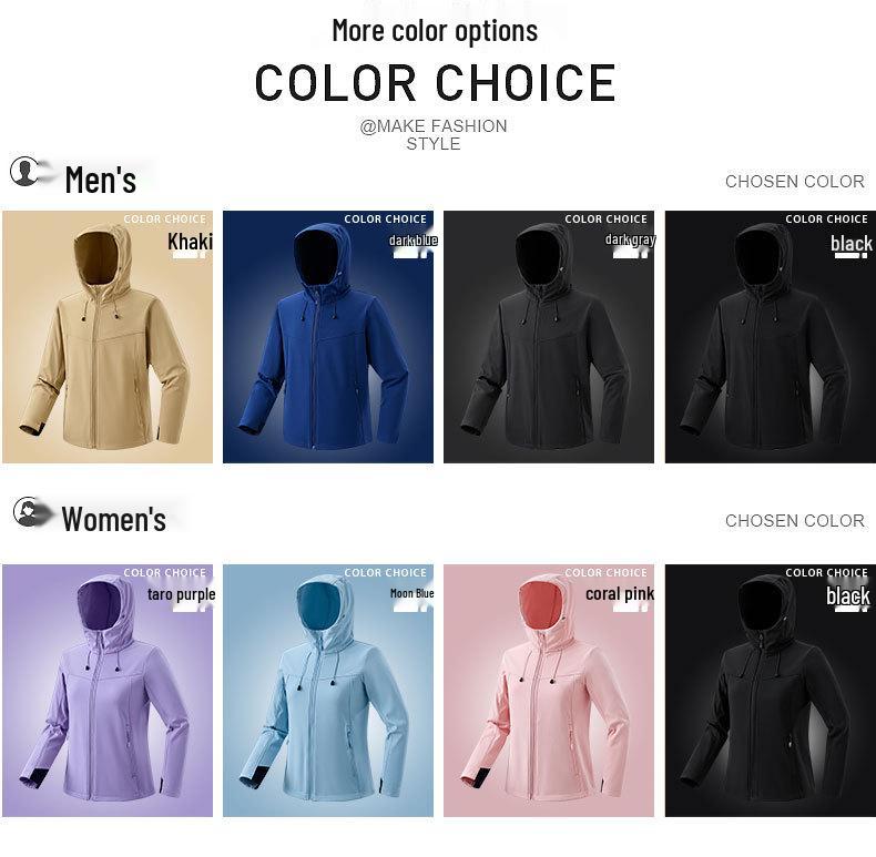 Windproof Waterproof Hooded Softshell Jacket for Outdoor Activities