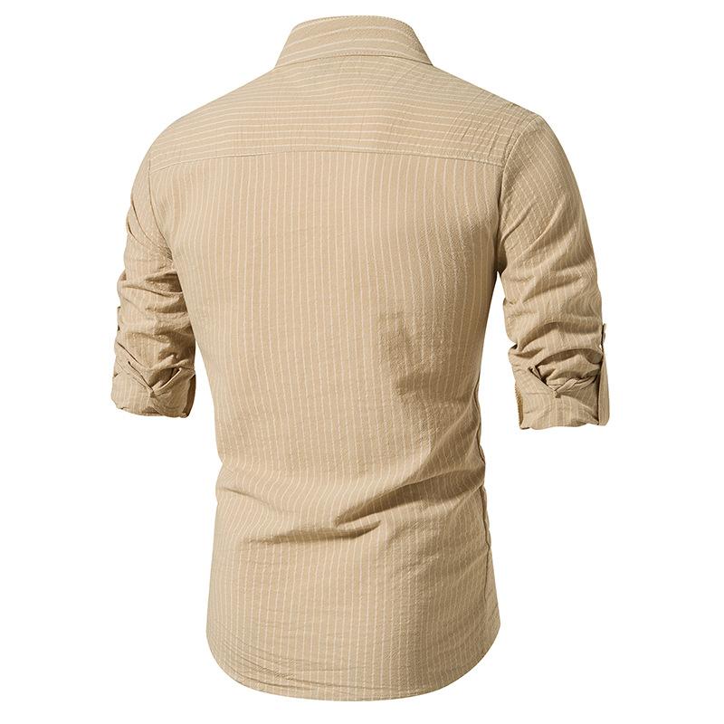 New Spring Men's Fashion Printed Long Sleeve Shirt Casual Versatile Daily Wear Top