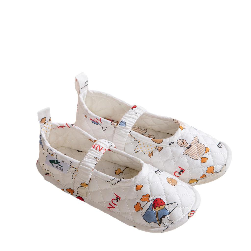 Maternity Non-Slip Breathable Cotton Slippers: Soft, Closed Heel, Thin Style for Home and Wood Floors.