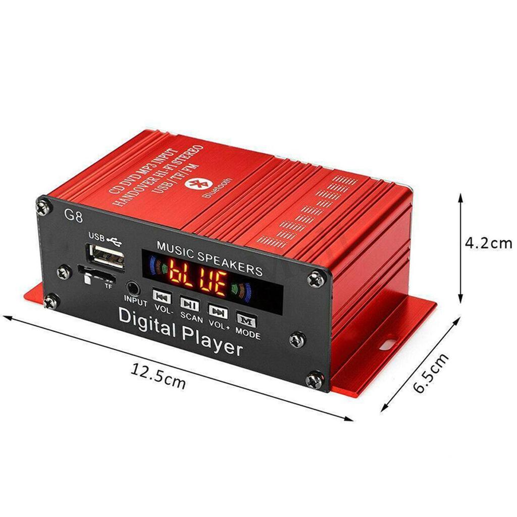 G8 Auto DC 12V 200W 4-Kanal HiFi Audio Digitaler Leistungsverstärker Player Stereo Bluetooth AUX USB/TF/FM MP3 mit Fernbedienung