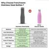 Water Bottle (1 Litre, Premium Stainless Steel, Misty Slate) Bottle for Fridge, School, Outdoor, Gym, Home and Office, Scratch-Resistant