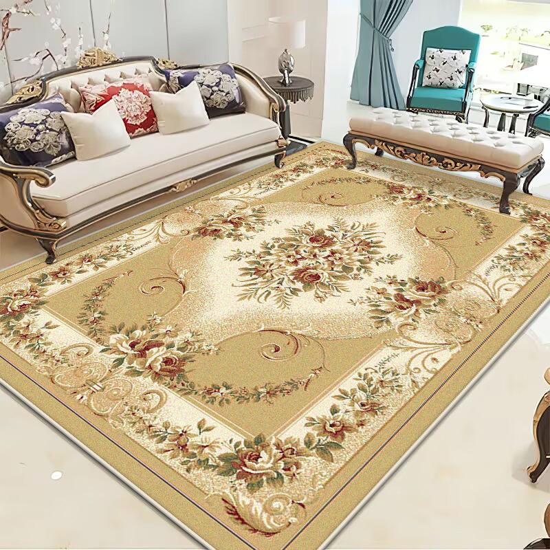 European Style Luxury Living Room Carpet Home Decoration Sofa Coffee Tables Non-slip Rug Bedroom Children Plush Soft Floor Mat