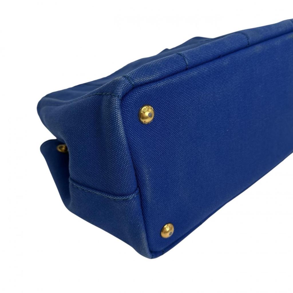 PRADA Canapa mini Tote Bag denim blue Women B2439G Used