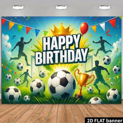 2D Fußballspieler Silhouette Geburtstag Hintergrund Pokal Partyzubehör