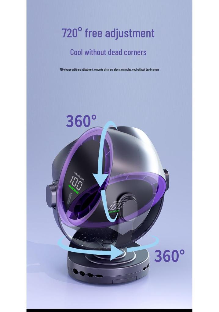 High-Speed USB Charging Desktop & Wall-Mounted Small Digital Display Fan