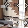 Indische Geometrie-Grafiken, transparente Vorhänge für Wohnzimmer, Schlafzimmer, Tüll-Vorhang für Küche, Voile-Vorhang, Blindpaneele