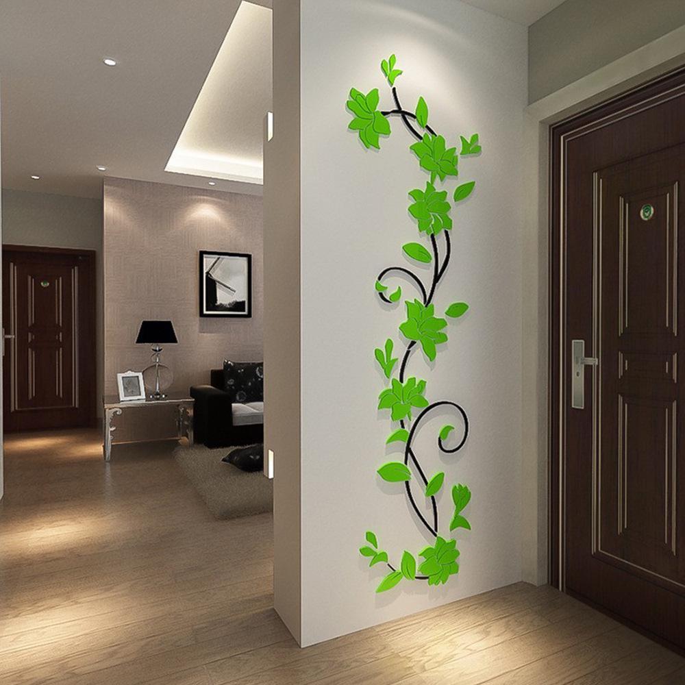 Acrylic Rose Mirror Wall Sticker for Living Room and Bedroom