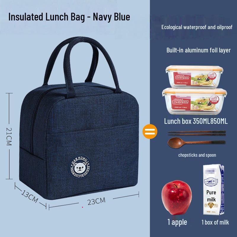 Isolierte Wasserdichte Bento Lunchtasche mit Dicker Aluminiumfolie für Schüler und Büroangestellte