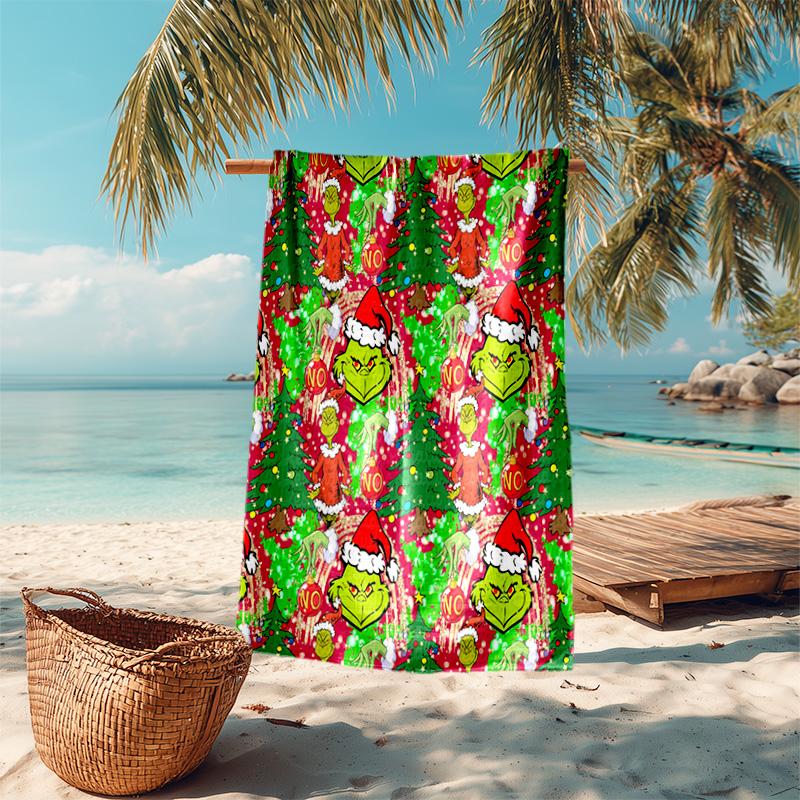 Christmas Gift Oscar Comedy Movie How the Grinch Stole Christmas soft beach towel outdoor camping vacation swinging beach scarf decorative blanket B22