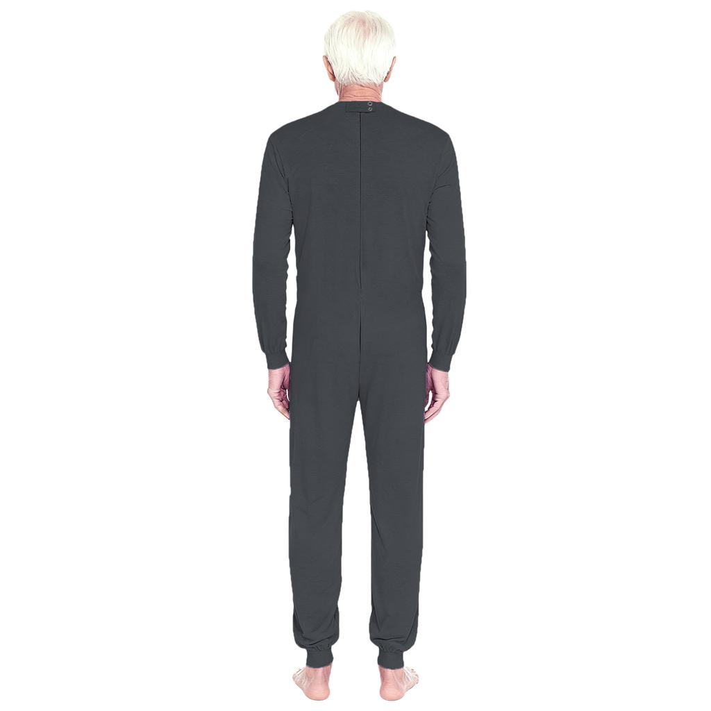 Unisex Yaşlı Anti Strip Adaptif Tulum Bisiklet Yaka Uzun Kollu Arka Fermuarlı Uzun Pantolon Tek Parça Tulumlar