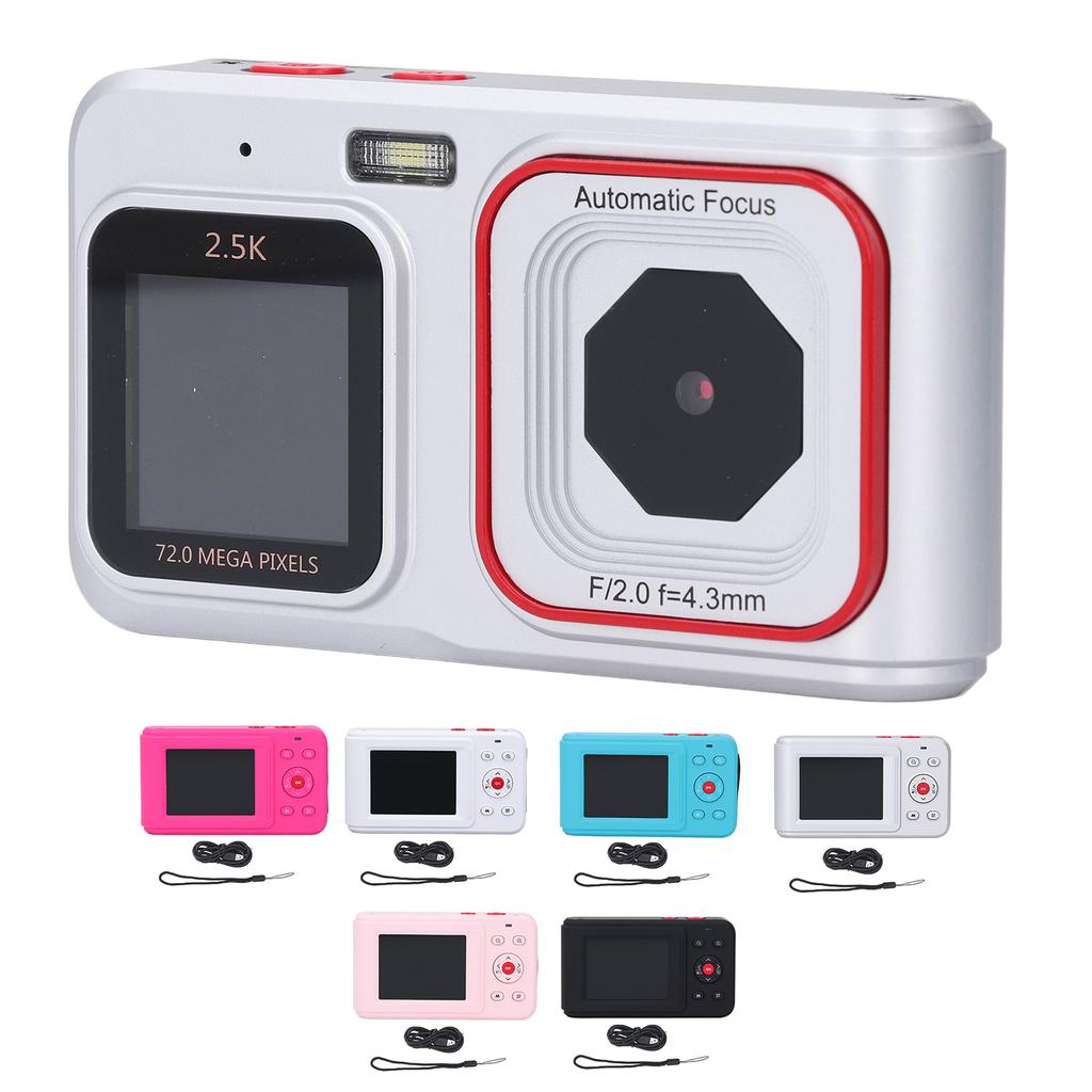 Digital Camera 72MP 2.5K Video Output Dual Screen Compact Camera 16X Zoom Autofocus Selfie Camera fo
