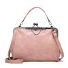 Shoulder Bags Women Retro Frame Purses Girls Crossbody Messenger Bag Small Handbags for Phone Party Faux Oil Leather Clip Bag