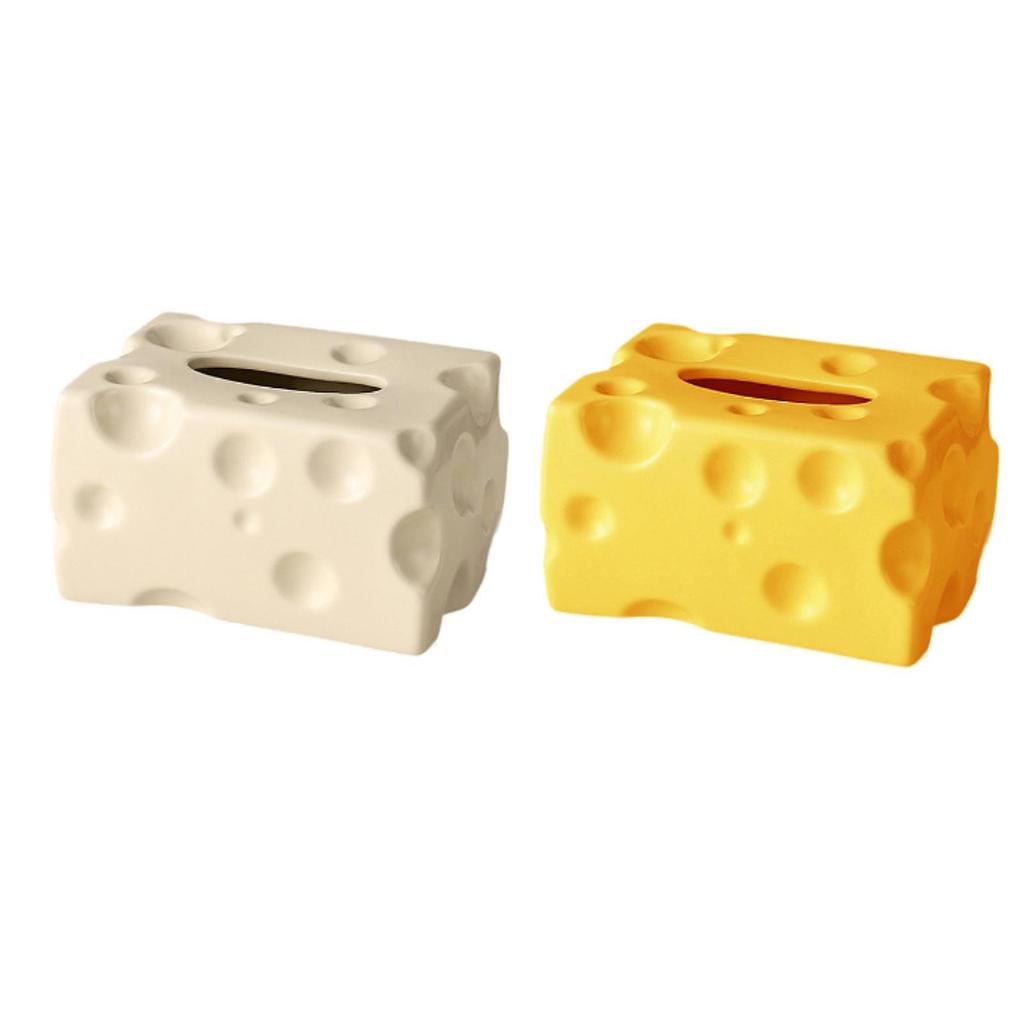 Tissue Box Cheese Shaped Tissue Paper Holder Art Tissue Holder Tissue Dispenser for Bedroom Bathroom Washroom Restroom Kitchen