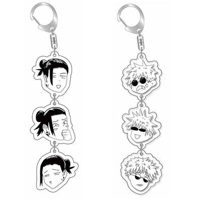 Set di portachiavi e ciondolo in acrilico Satoru Gojo Summer Oil raffigurante Jie Dog Rolling Espada Fushiguro Hui di Curse Back Battle Animation.