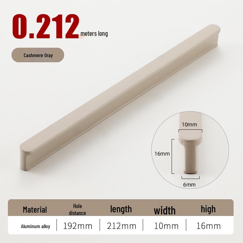 Round T-Type Black Wardrobe Door Handle with Gray, Gold, and Silver Edges