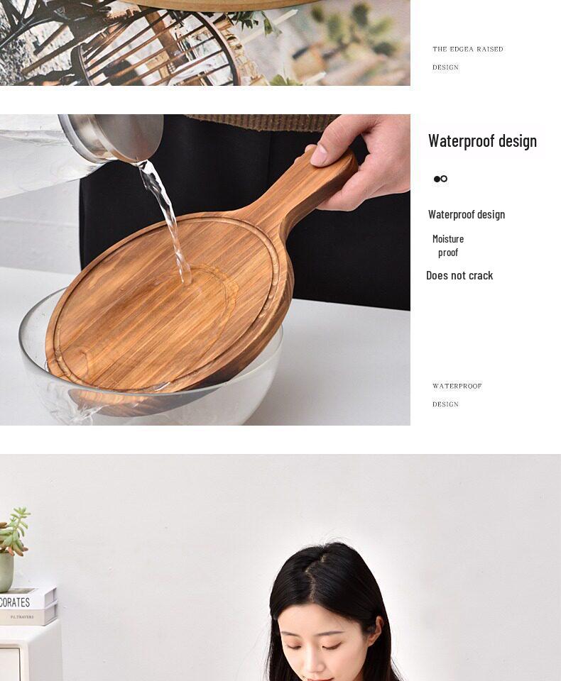 Japanese Style Round Wooden Pizza Pan and Tray