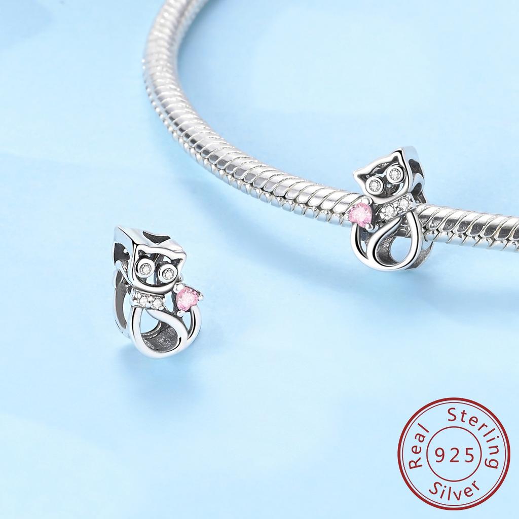 Genuine Copper Line Cat String Pendant Piece Decorative Charms Bead Elements Jewellery Suitable For Authentic Pan Bracelet Style For Women Present