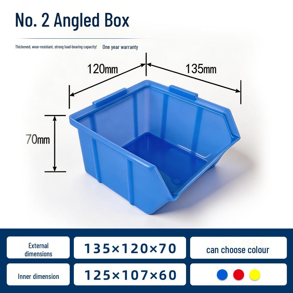 Modular Hardware Storage Box with Slanted Opening