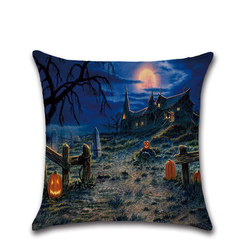 High-quality Flax Halloween Pumpkin Pillow Covers For Witch And Haunted House Decor