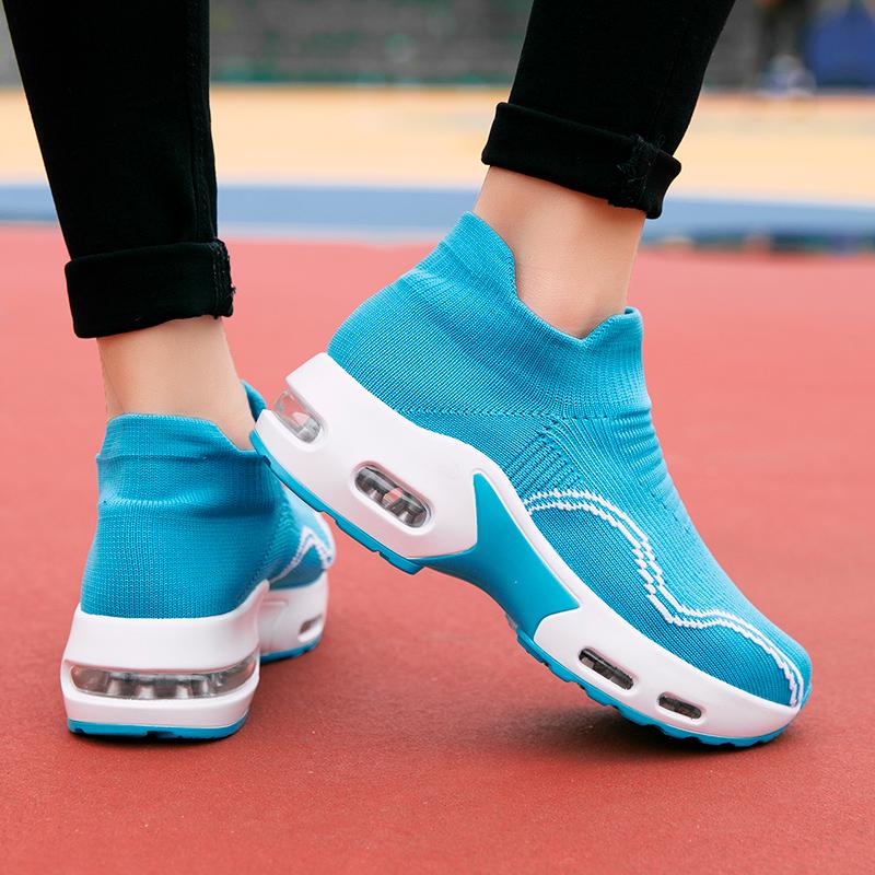 Women Slip on Walking Shoes Women Black Red Blue Grey Sneakers Elevator Platform Socks Shoes Women's Orthopedic Casual Shoes Plus Size 42 43