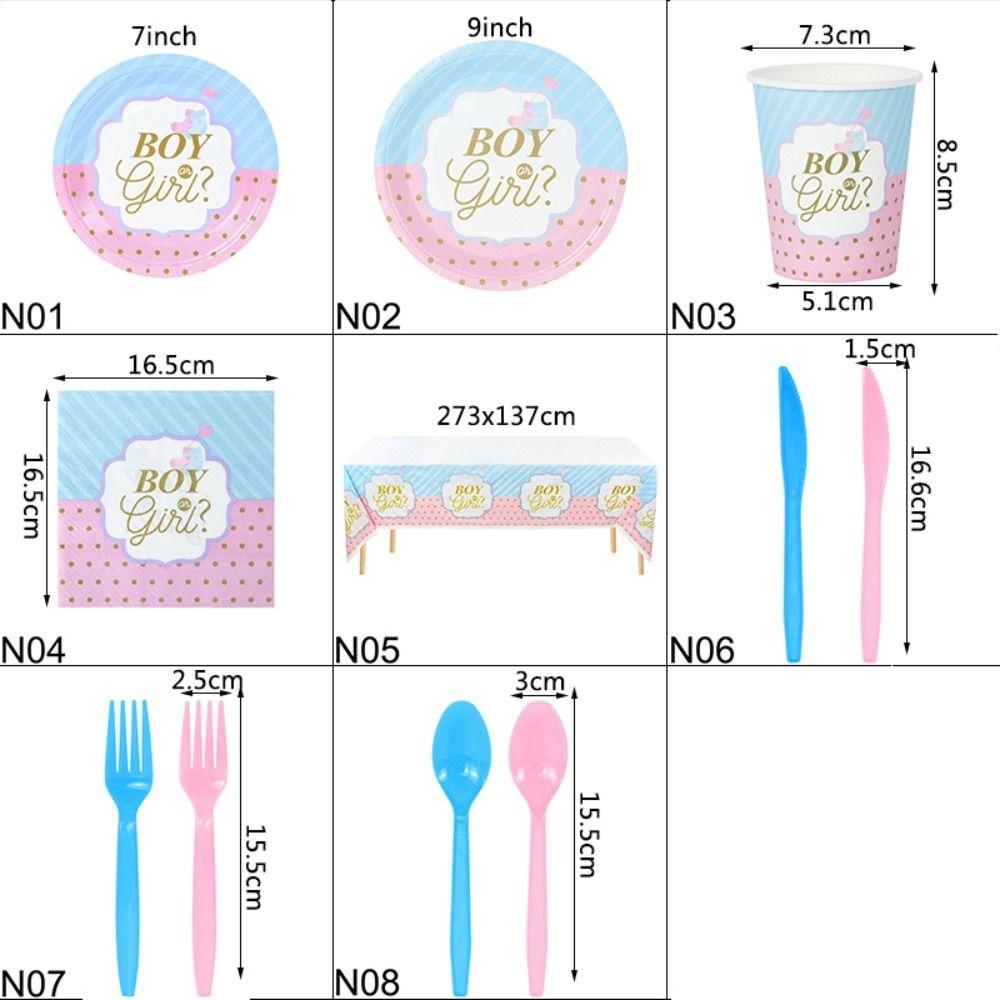 Shower Tablecloth Banner Mug Home Decoration Party Tableware Cutlery Set Paper Plates Paper Cups