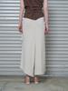 Lami Drape Button Long Skirt (Beige)