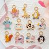 New European & American Animal Series: 18K Stainless Steel Vacuum-Plating Drip Oil DIY Pendants - Colorfast & Stylish