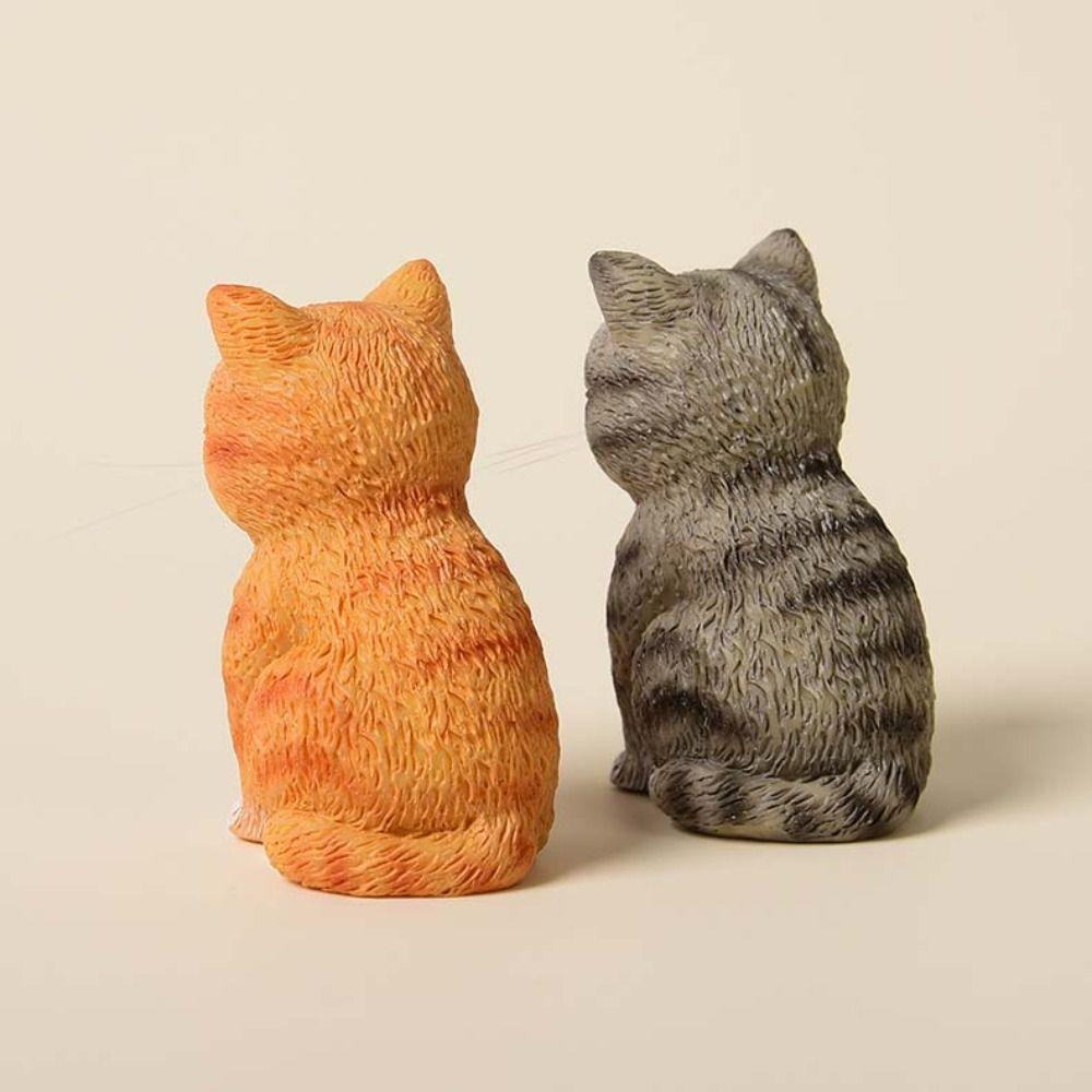 Cartoon Style Cat Statues Figurines Orange Cat Cat Decoration Micro Landscape