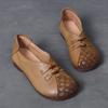 Johnature Genuine Leather Retro Soft Soled Slip-on Shoes Versatile Comfortable Women's Flat Shoes