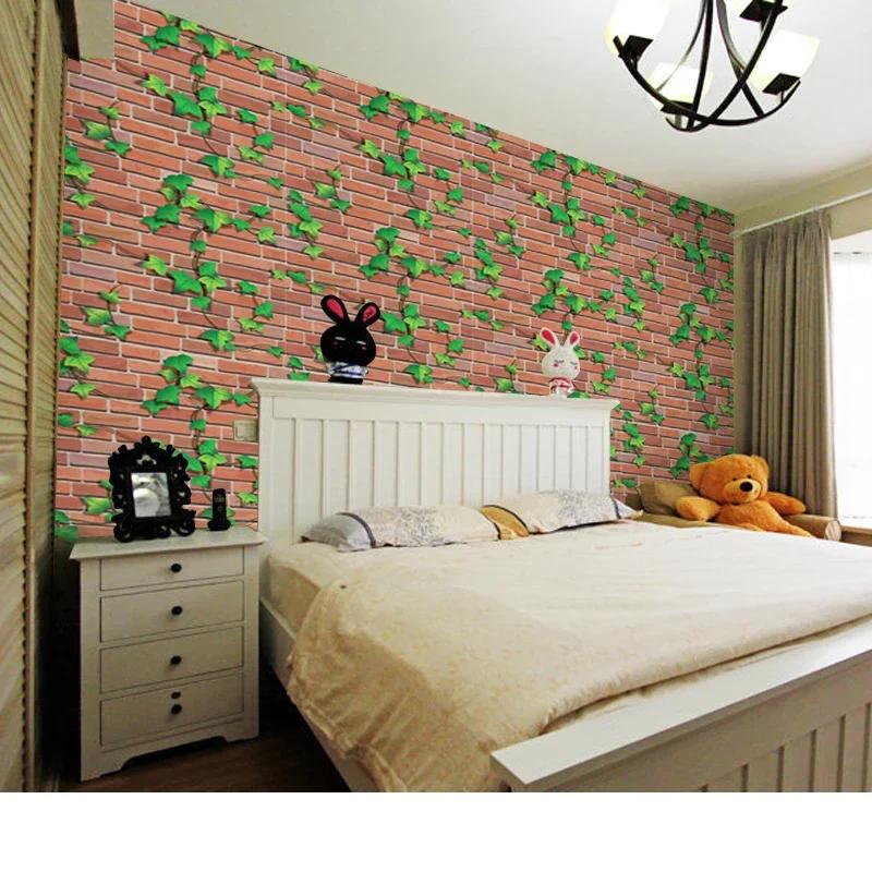 Home Decor 3D PVC Vintage wall sticker Paper Brick Stone Rustic Effect Self-adhesive Home Decor Sticker sticker