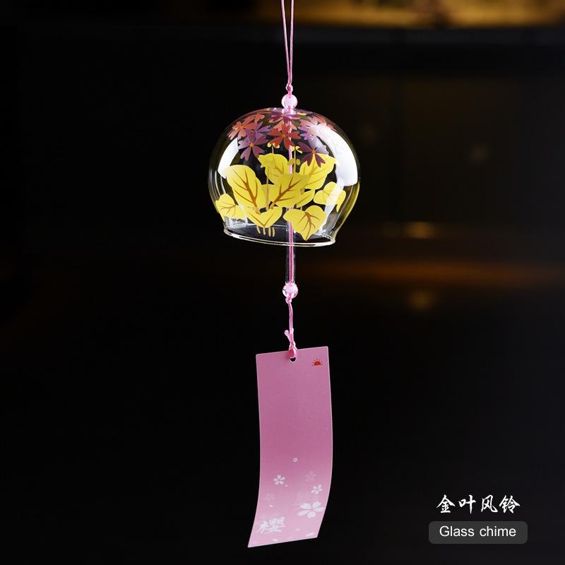 Japanese Style Cute Wind Chime Handmade Glass Painted Hanging Ornament Creative Gift for Girls